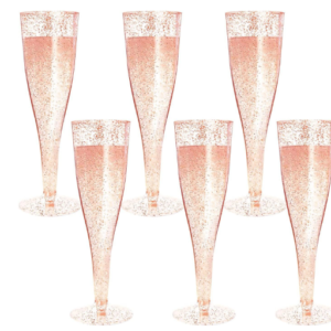 VERRES FLUTE ROSE GOLD/DOREE 135ML /PQT DE 10PCES