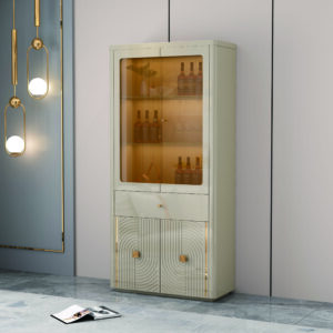 VITRINE BEIGE DORE   900X400X1900 90688