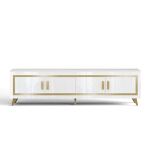 TABLE TV GOLD OR/BLANC  207