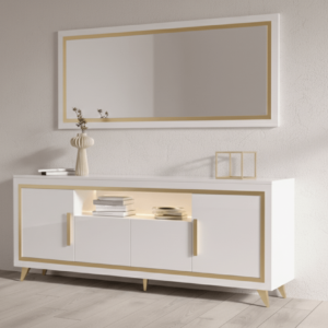 GOLD ENFILADE AVEC MIROIR 207x45x85