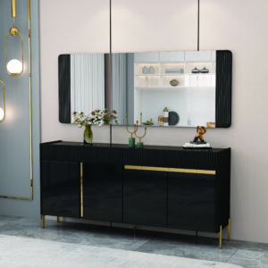 BAHUT NOIR DORE 1800X400X700 92382