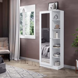 ARMOIRE DE RANGEMENT  1P /MIROIR BLANC 690X1790X335  D182-05