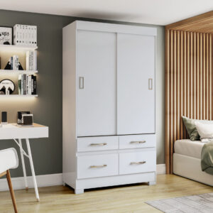 ARMOIRE COULISSANTE 2P/4T/ BLANC 1095X2005X485 BE25-66