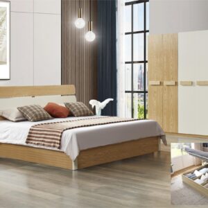 CHAMBRE DZ19 LIT160(avec coffre)+1 CHEVET +ARMOIRE 6PORTE