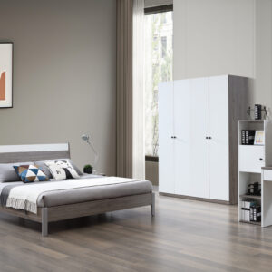 CHAMBRE DZ33 LIT160+1 CHEVET +ARMOIRE 4PORTE +COIFFEUSE