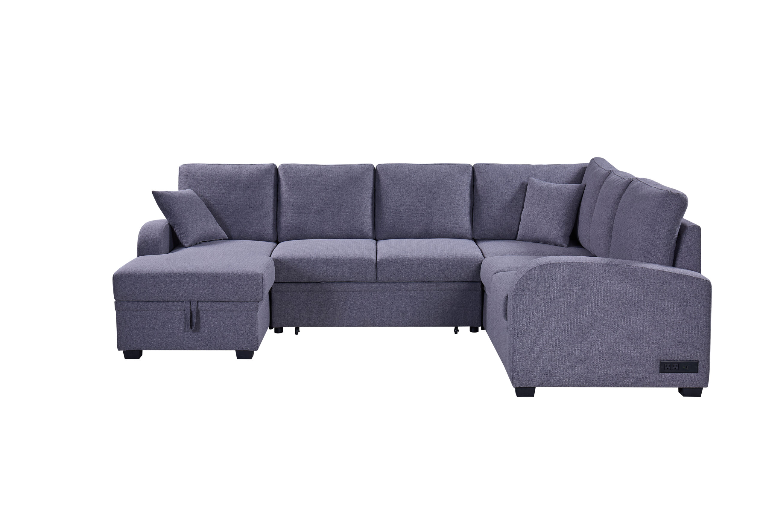 SALON PANORAMIQUE CONVERTIBLE /COFFRE XL1616 GRIS 273X143X88 – Image 5