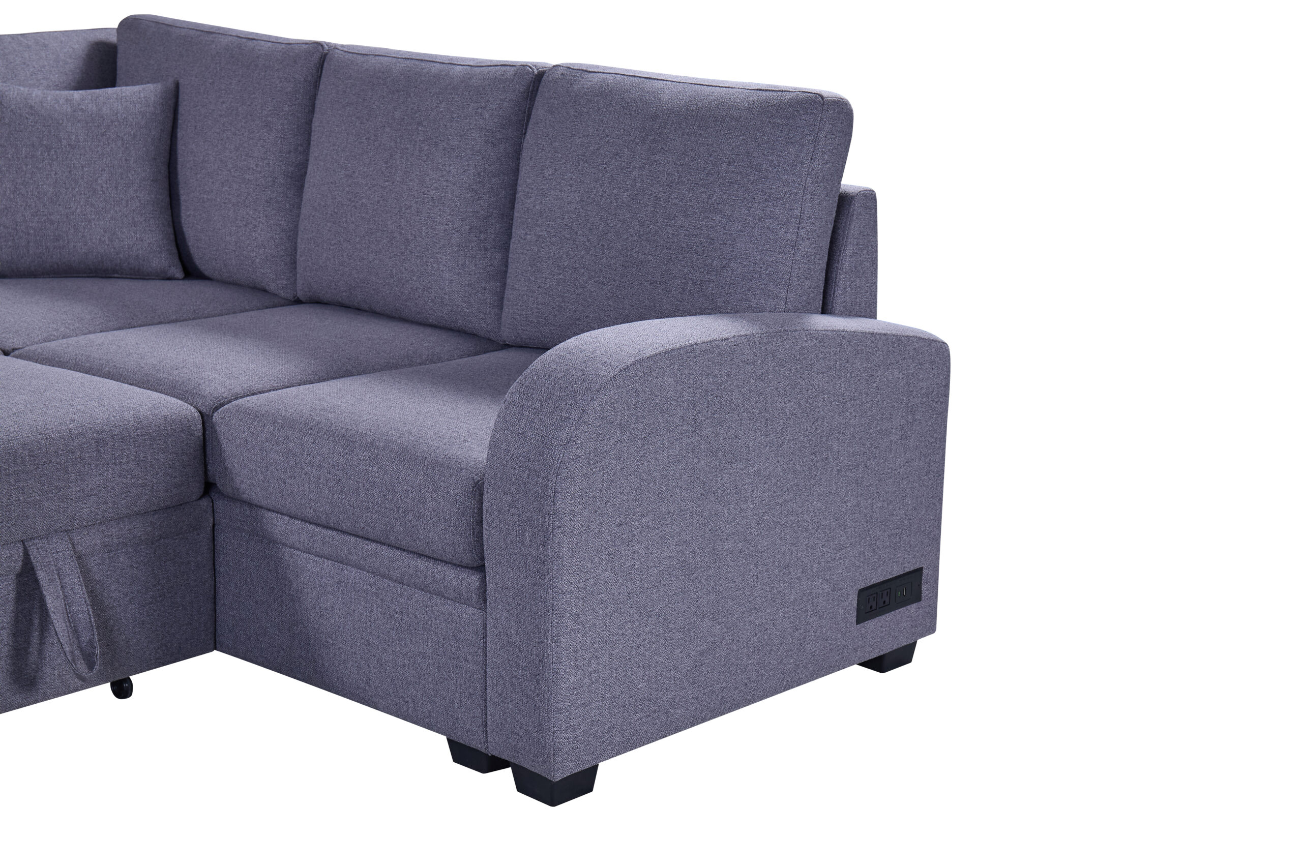 SALON PANORAMIQUE CONVERTIBLE /COFFRE XL1616 GRIS 273X143X88 – Image 3