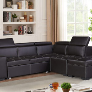 SALON ANGLE CONVERTIBLE AVEC COFFRE/2 POUF ZY2088 239X144X77 OTTOMAN 92X61X44