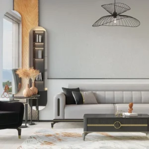 SALON 3+2+1 GRIS /MARRON  BELLA