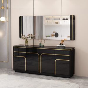 BAHUT NOIR DORE 1800X400X700 92445