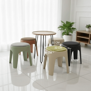 TABOURET PLASTIQUE C002 ROND NOIR/MARRON /VERT/JAUNE/GRIS
