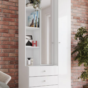 ARMOIRE 1P/MIROIR BLANC 800X1805X460  D332-10 DOHA