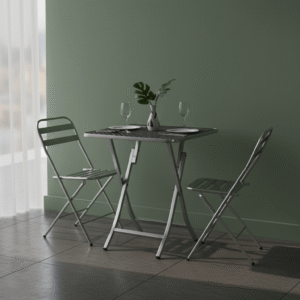 TABLE ALU AVEC 2 CHAISES PLIABLE 18334