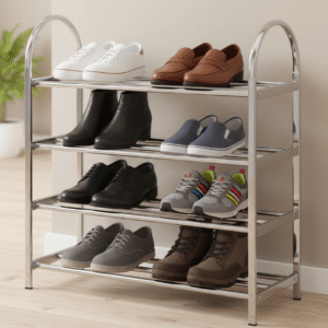 ETAGERE A CHAUSSURES EN ACIER INOX 60X23X70 4NIVEAUX A24
