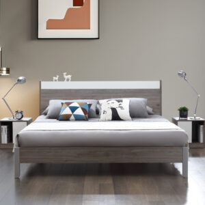 LIT  160X200 DZ33 BLANC  GRIS