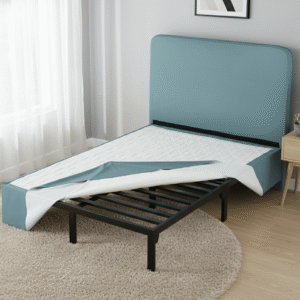 SOMMIER AVEC TETE DE LIT TAPISSIER 140X190X30 GRIS
