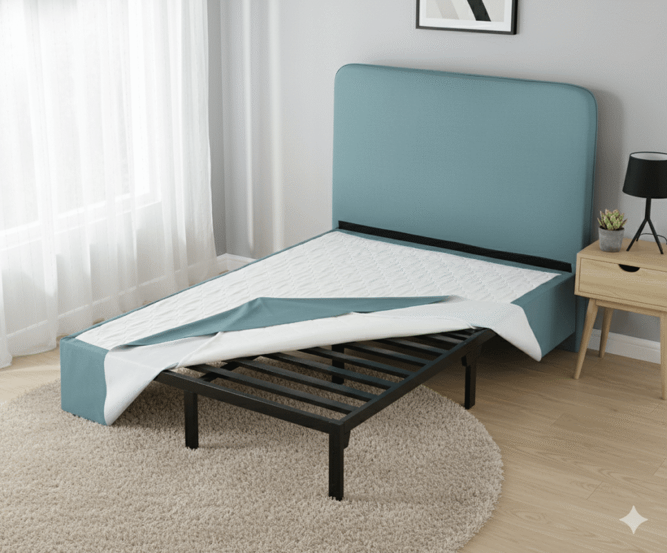 SOMMIER AVEC TETE DE LIT TAPISSIER 140X190X30 GRIS