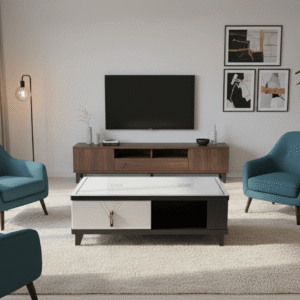 TABLE BASSE  K15 BLANC NOIR