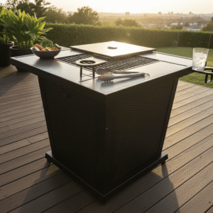 TABLE TERRASSE AVEC BARBECUE 80X80X55 SJ004