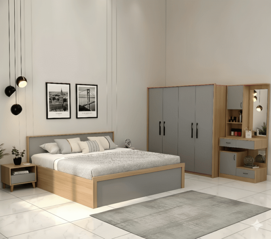 CHAMBRE A COUCHER UL25BE0005 LIT160/2CHEVET/COIF +ARMOIRE