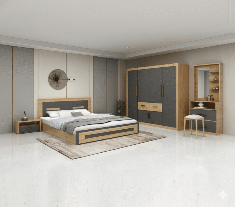 CHAMBRE A COUCHER UL25BE0037 LIT160/2CHEVET/COIF +ARMOIRE