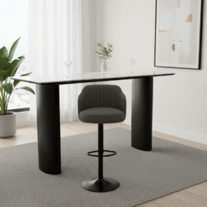CHAISE DE BAR MODERNE REGLABLE ET PIVOTANTE GRISE DD01 PVC