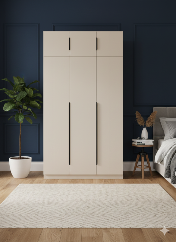 ARMOIRE 3P 1200X2400X600 A801-3 MDF/METAL BEIGE
