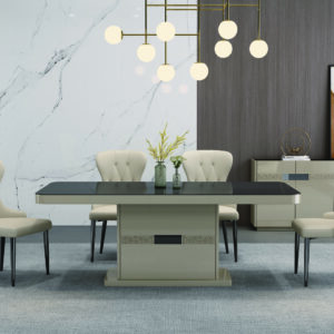 TABLE A MANGER BEIGE DORE 92496 2000X100X750     AVEC 8CHAISES 11862