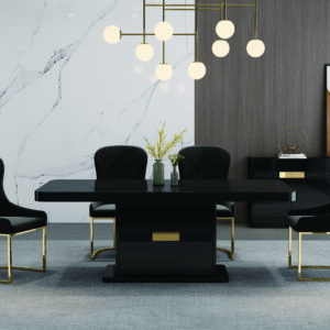 TABLE A MANGER NOIR DORE 2000X100X750 92501