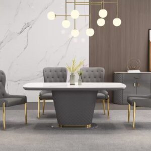 TABLE A MANGER GRIS DORE 2000X100X750  92607