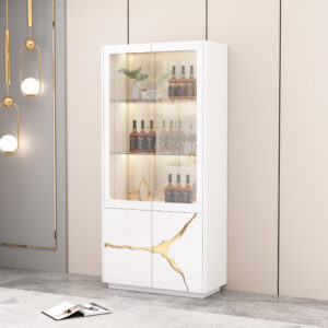 VITRINE BLANC DORE   900X400X1900 92645