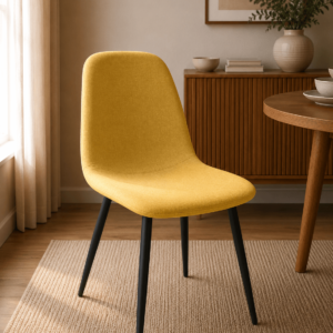 CHAISE  S50  JAUNE ASSISE TISSU SYNTHETIQUE/PIED EN FER 87X48X45