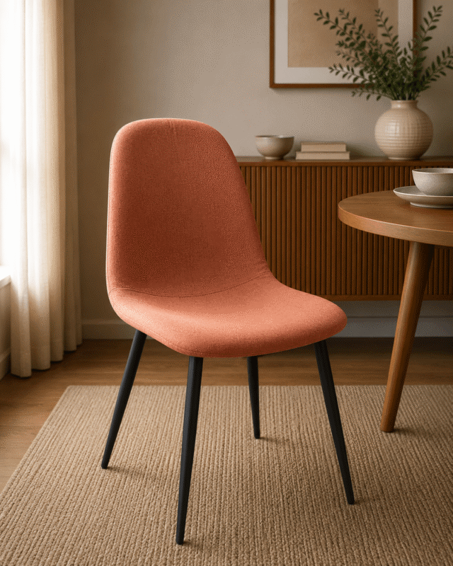 CHAISE S50 ORANGE ASSISE TISSU SYNTHETIQUE/PIED EN FER 87X48X45