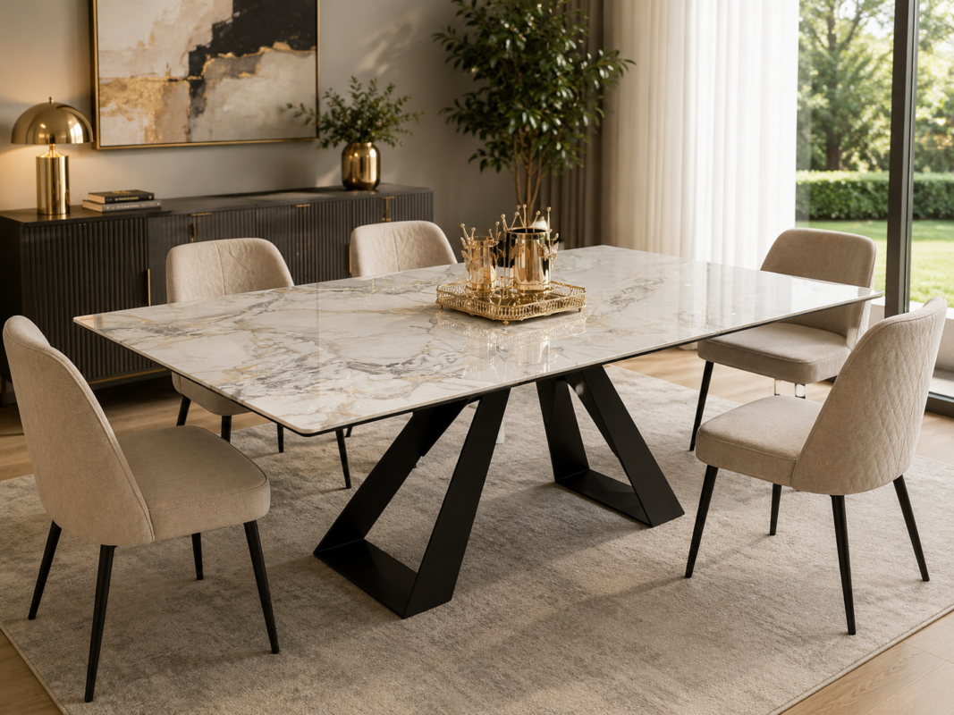 TABLE AVEC RALLONGES CERAMIQUE T366 1600(400x2)x900X750