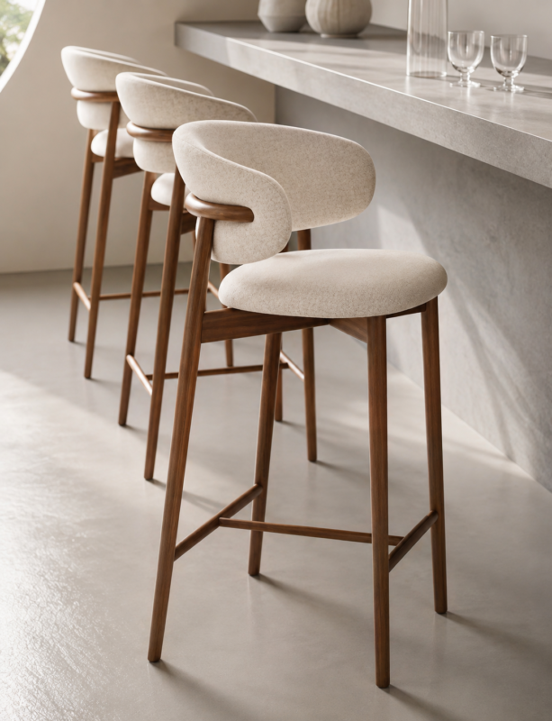CHAISE BAR DESIGN SCANDINAVE 480X500X980 ASSISE BEIGE Y68