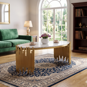 TABLE BASSE DOREE 335 OVALE