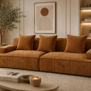 SALON 5PLACES M836 260X104X75 MARRON