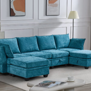 SALON ANGLE MODULABLE /COFFRE   XL1672 300X91X82  OTTOMAN 70X70X46