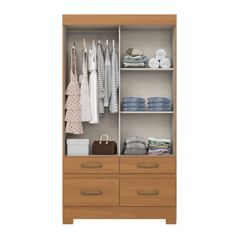ARMOIRE COULISSANTE 2P/4T/ BEIGE/BOIS 1095X2005X485 BE25-227 – Image 2