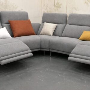 SALON 3.80MX2.2M TISSU GRIS AVEC FONCTION